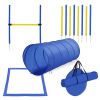 PawHut Dog Agility Tools 4PCS Set PE Jumps Stop Box Outdoor Training Equipment Blue Yellow