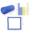 PawHut Dog Agility Tools 4PCS Set PE Jumps Stop Box Outdoor Training Equipment Blue Yellow